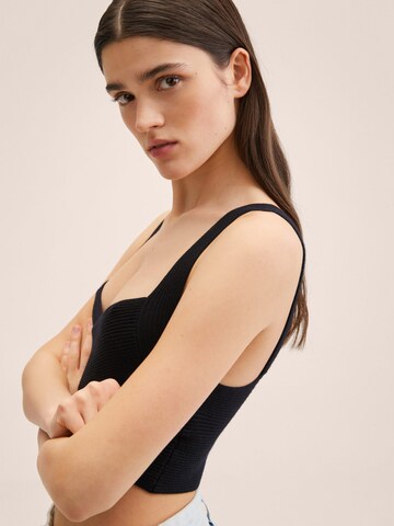 MANGO Knitted Top 'EVA' in Black