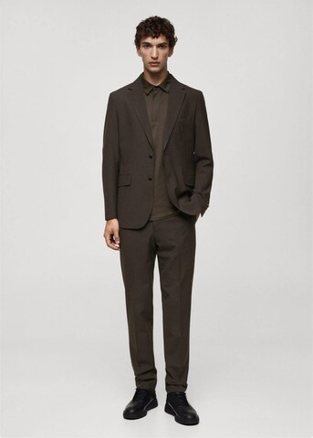 MANGO MAN Regular fit Suit Jacket 'Travel' in Brown