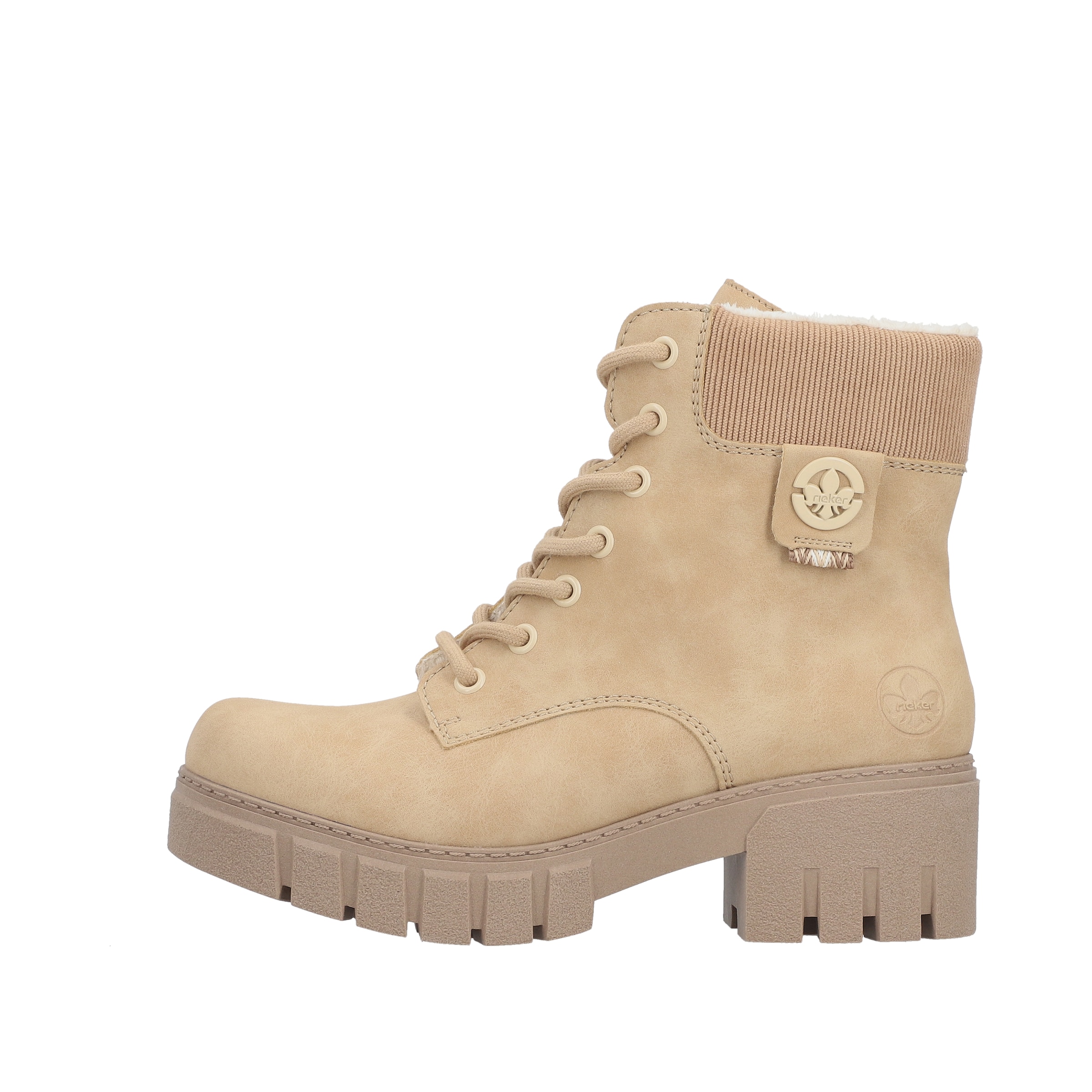 Rieker Lace-Up Boots in Beige