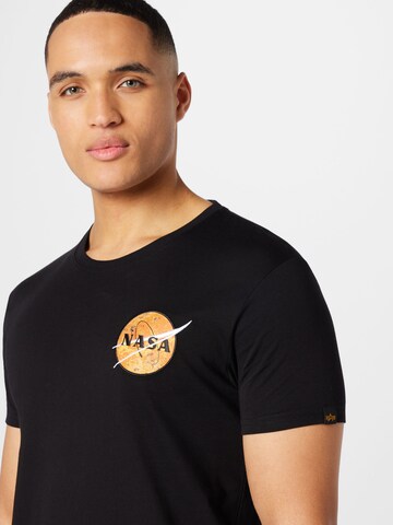ALPHA INDUSTRIES Футболка 'NASA Davinci' в Черный