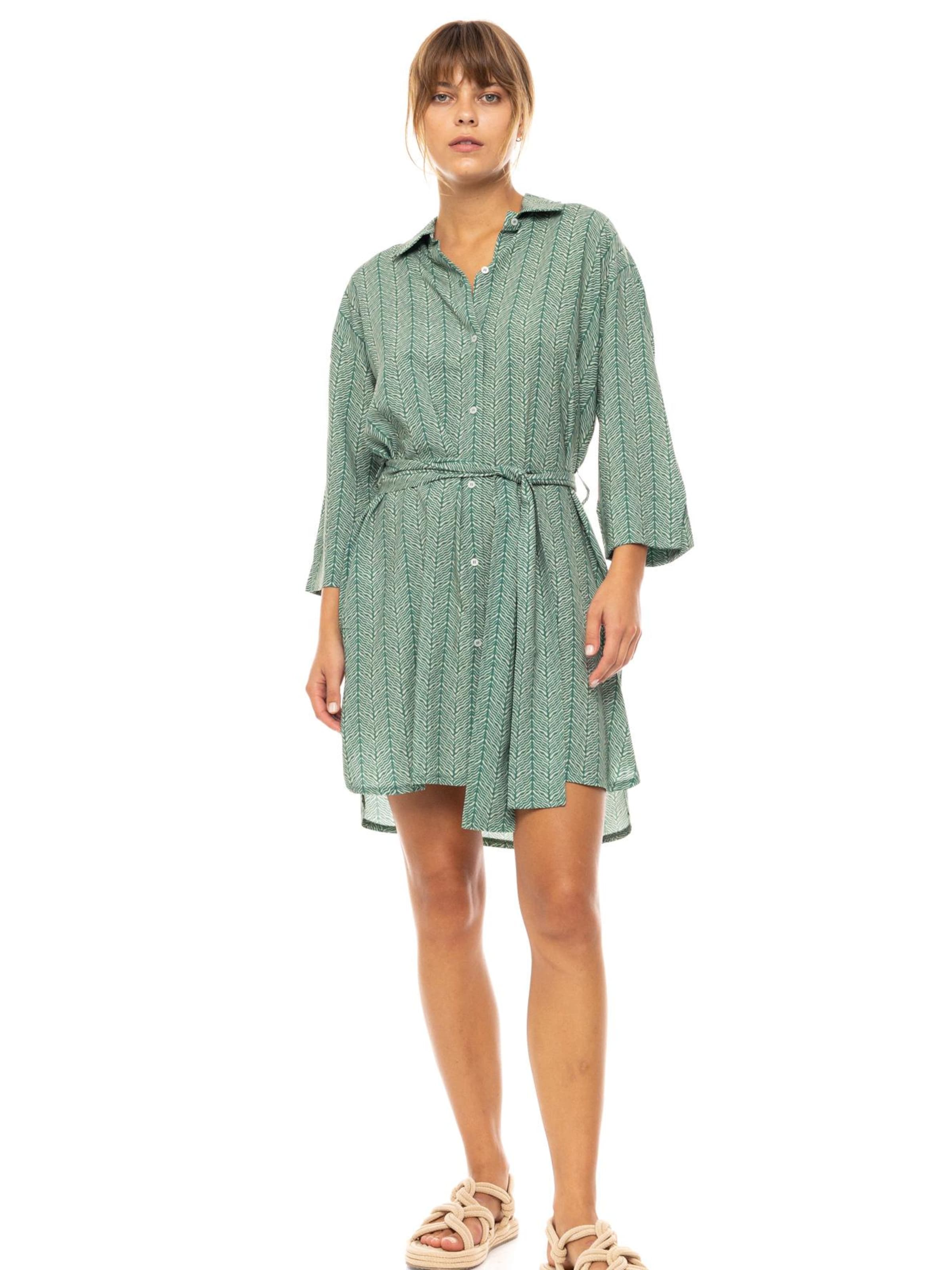 Pink Label Summer Dress in Green: front