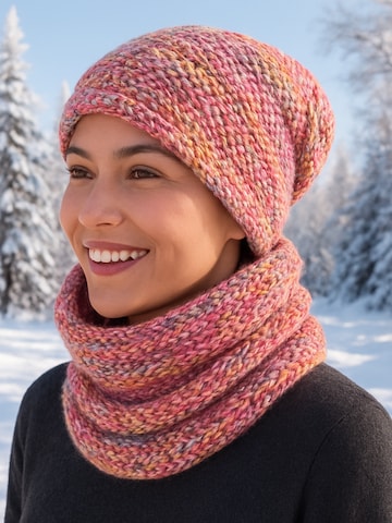 Kumixi Beanie 'Mütze & Schal Set' in Pink