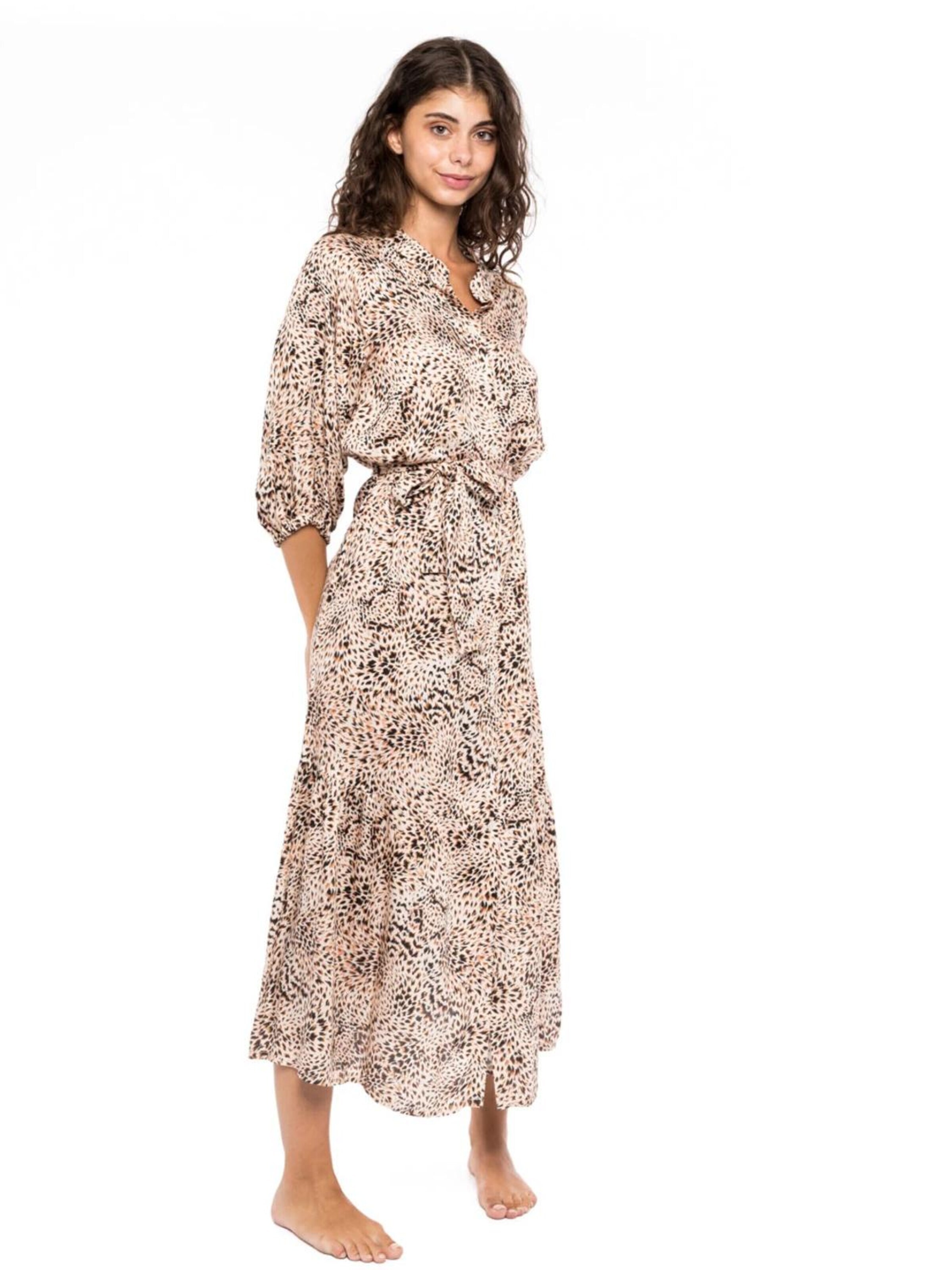 Pink Label Καλοκαιρινό φόρεμα 'BEACHWEAR LEOPARD' σε μπεζ: μπροστά