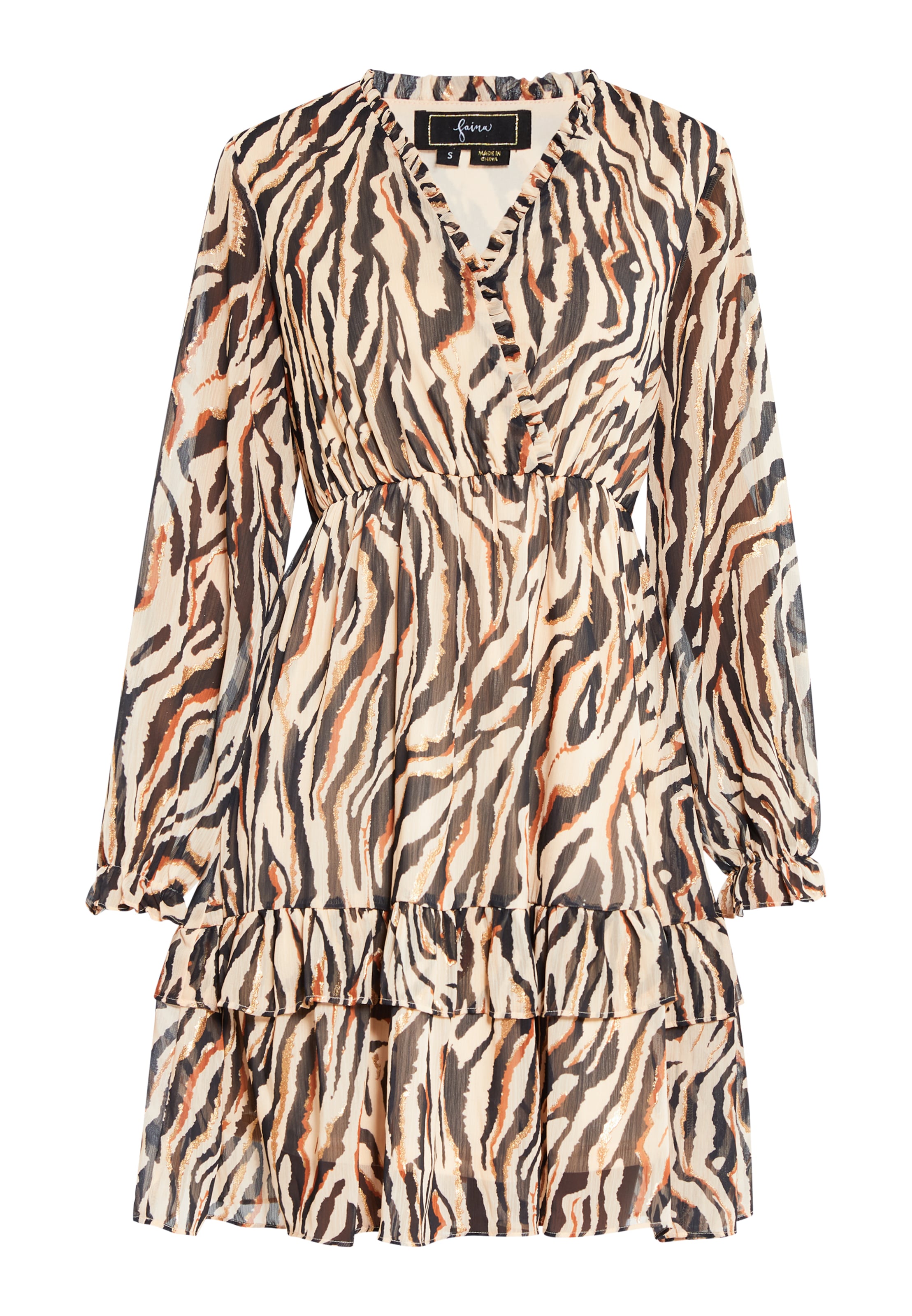 Rochie de la faina pe bej: față