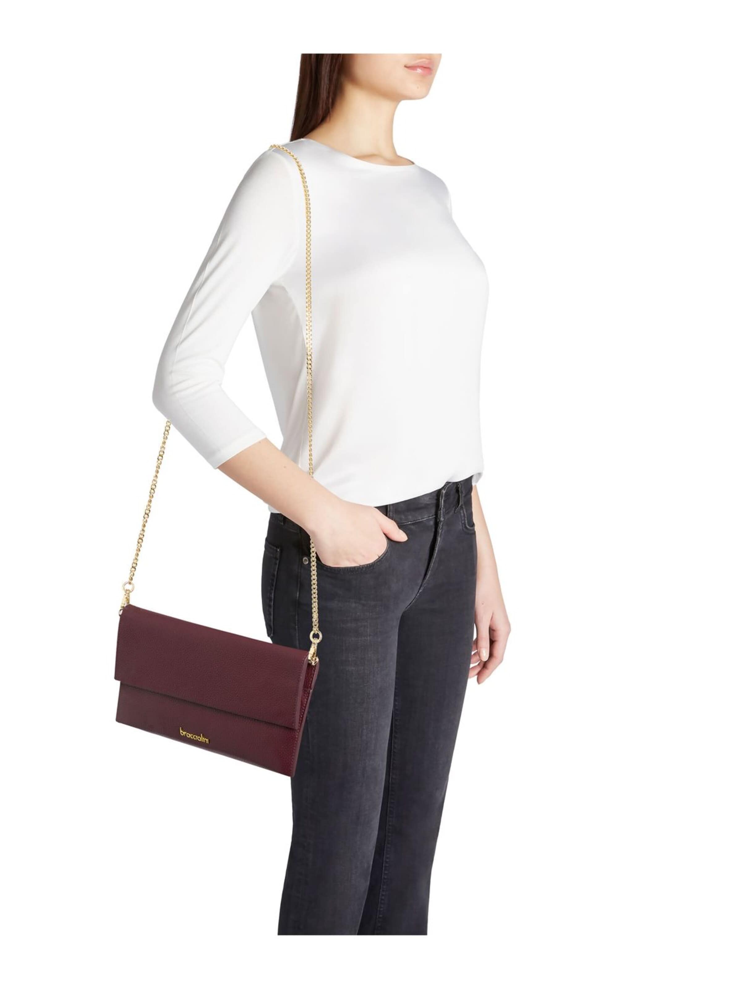 Borsa a sacco 'Jinny Leather' di Braccialini in rosso: frontale