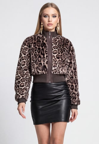 Veste mi-saison faina en marron : devant