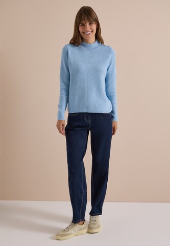 CECIL Pullover mit Struktur und Knopfdetail in Blau