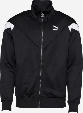 PUMA Zip-Up Hoodie in Black: front