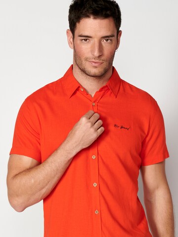 KOROSHI Regular Fit Hemd in Rot