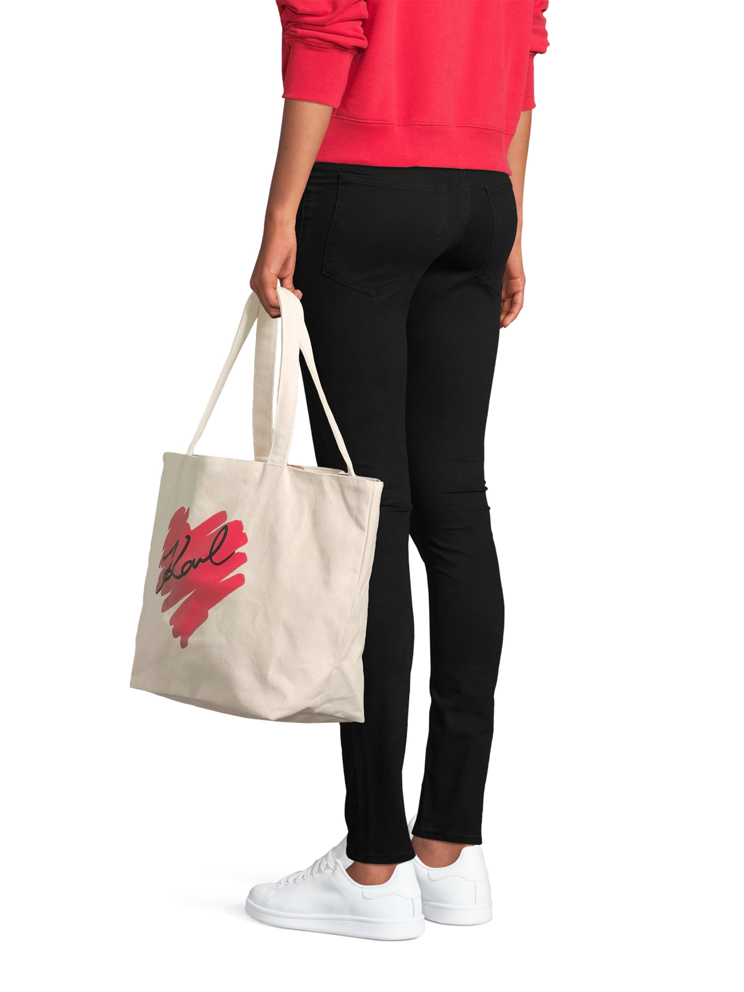 Karl Lagerfeld Μεγάλη τσάντα σε λευκό: μπροστά