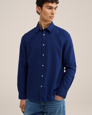 Coupe slim Chemise WE Fashion en bleu : devant