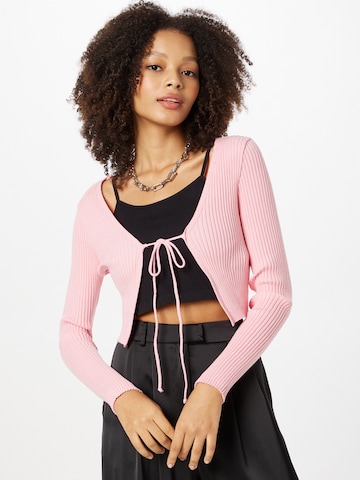 Nasty Gal Knit Cardigan in Pink: front