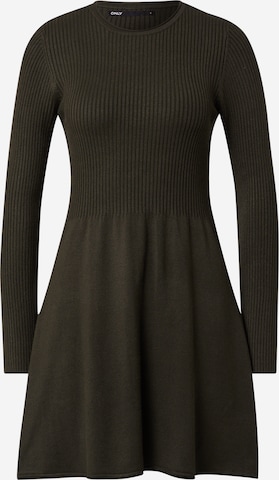 ONLY Knitted dress 'Alma' in Brown: front