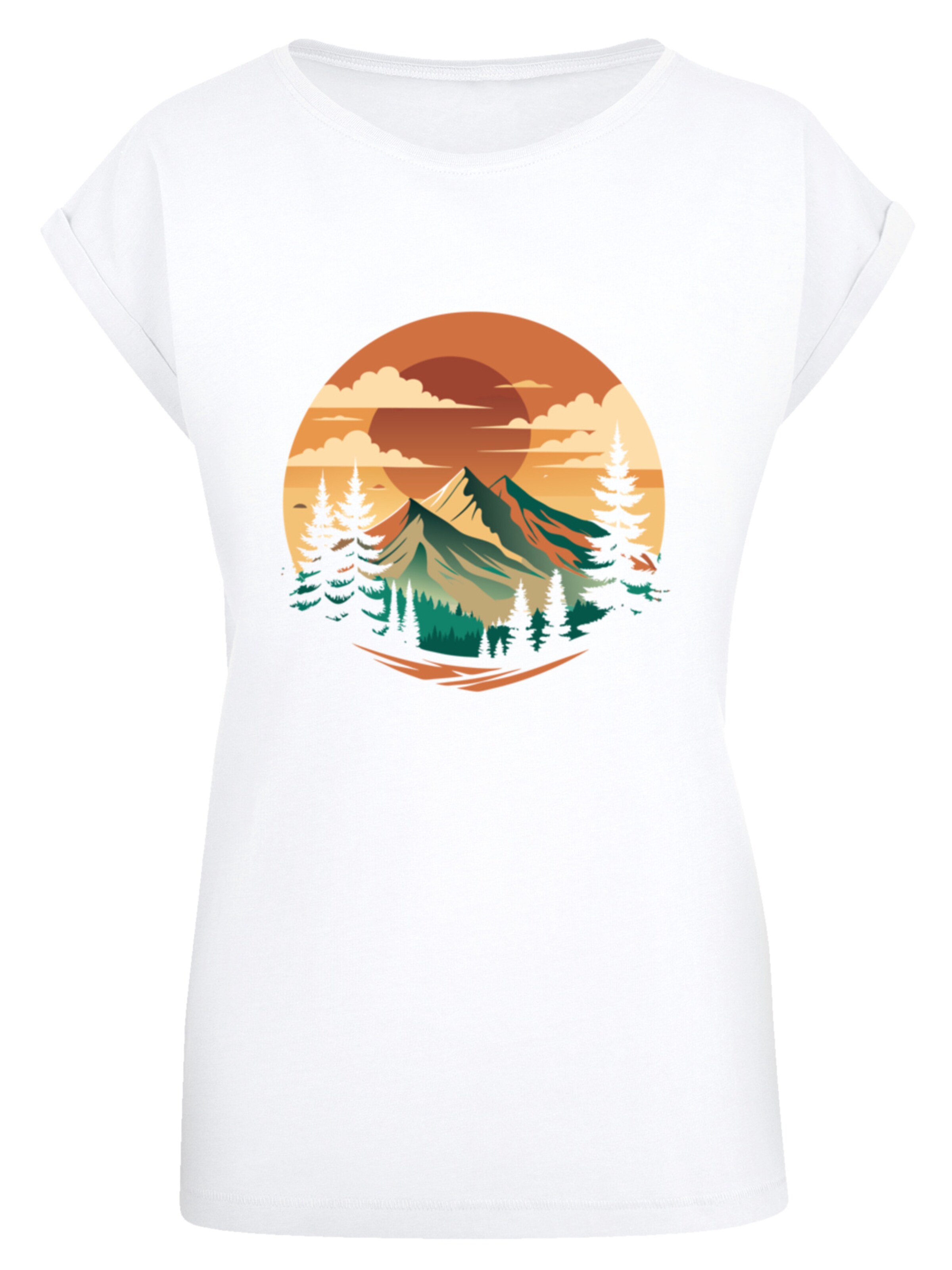 F4NT4STIC Shirt 'Sonnenuntergang Berglandschaft' in White: front