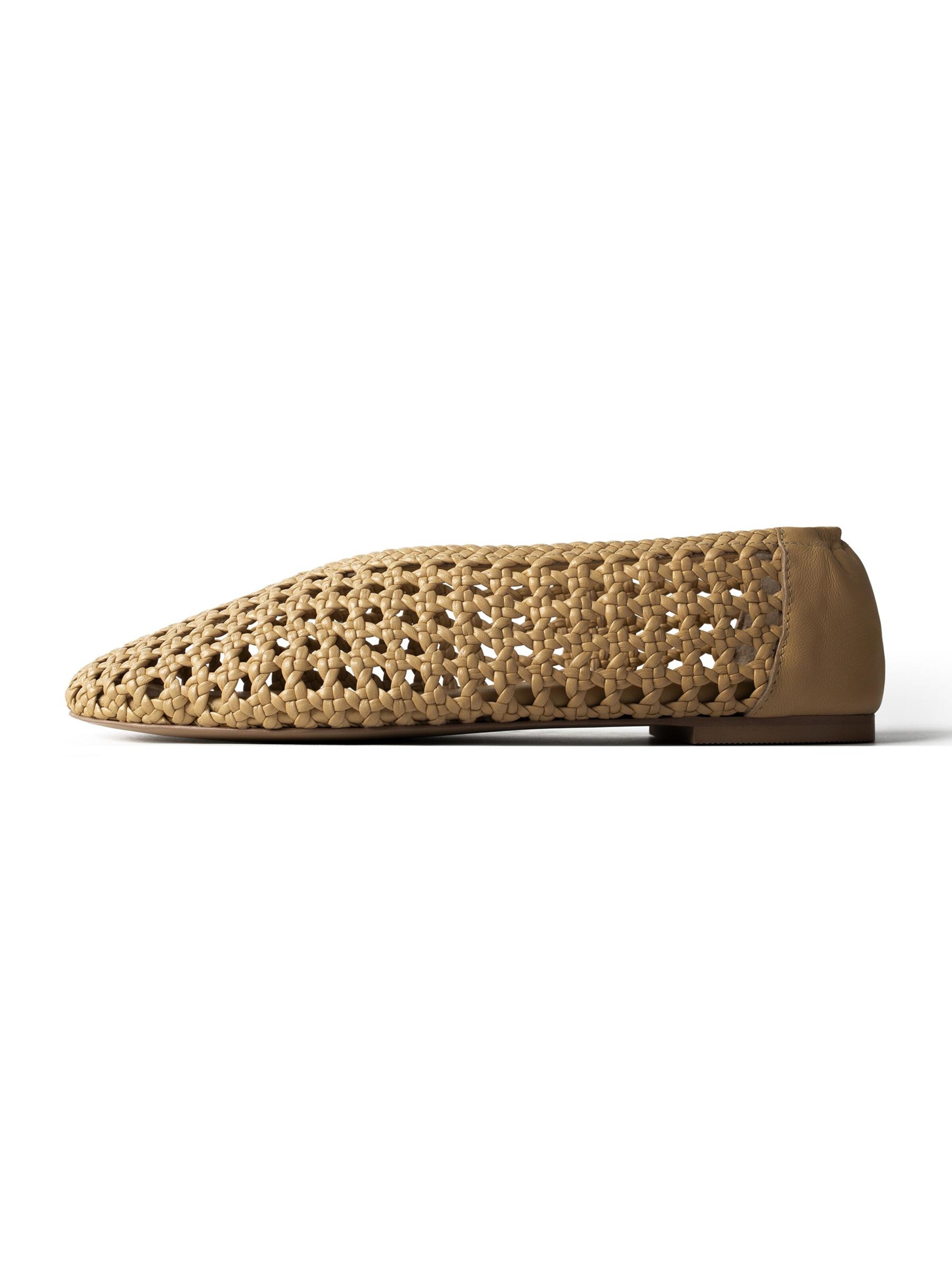 L37 HANDMADE SHOES - Pantufa 'REMEMBER THIS MORNING' em bege: frente