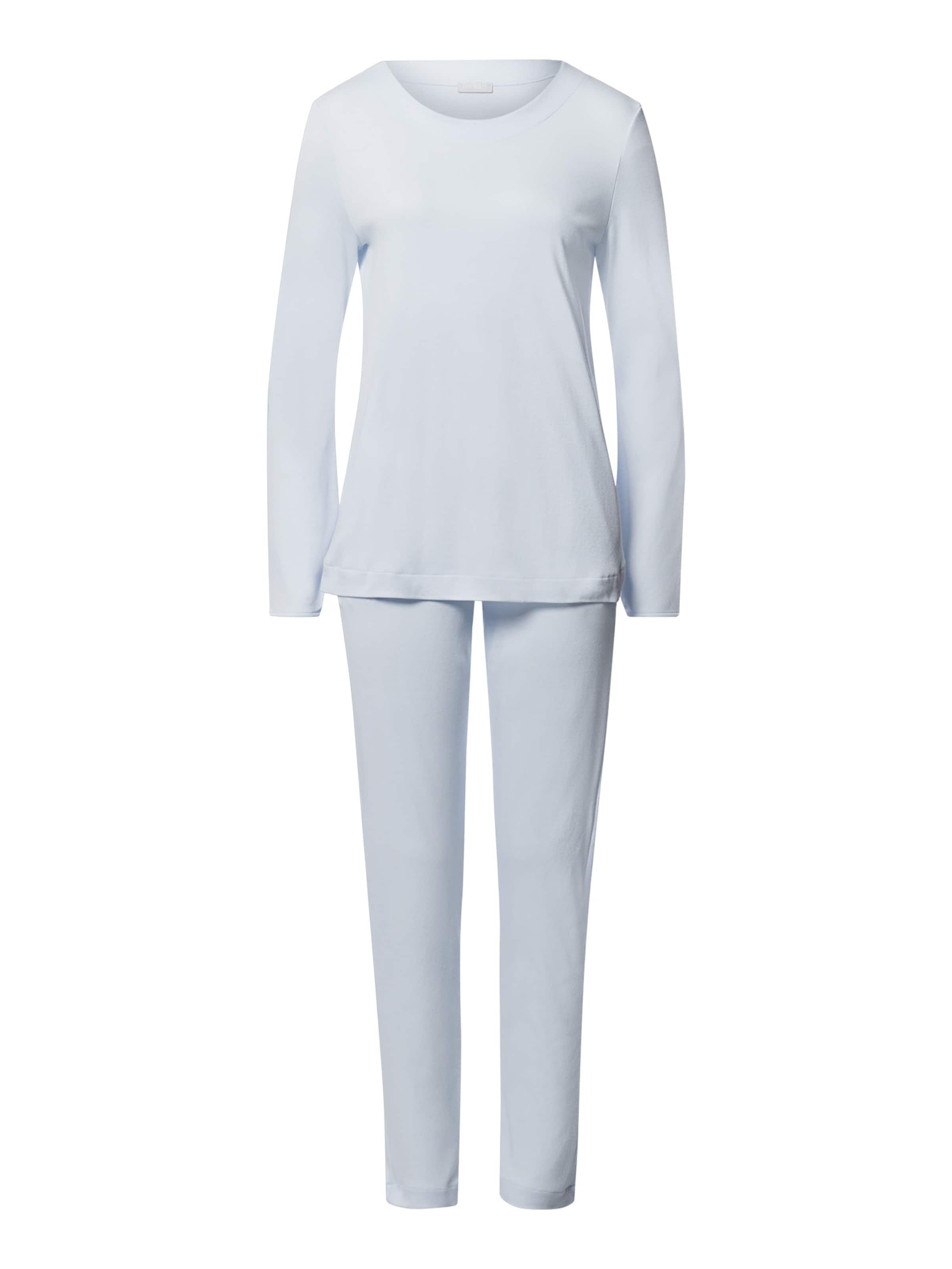 Hanro Pyjama ' Malena ' in Blau: Vorderseite