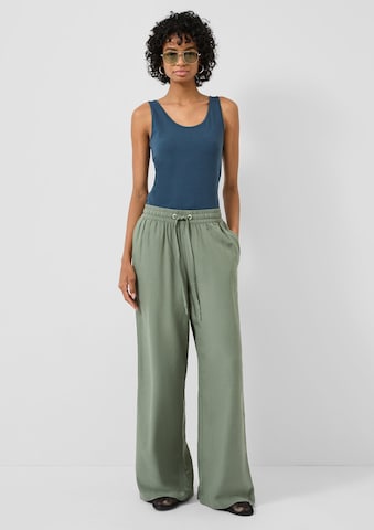 Wide Leg Pantalon QS en vert