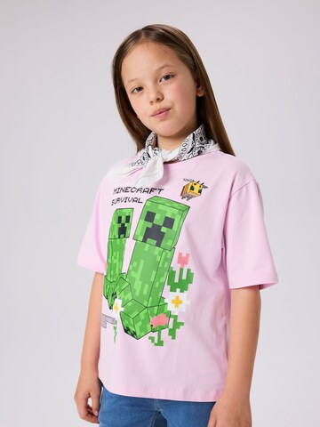 Maglietta 'Minecraft' di NAME IT in rosa: frontale