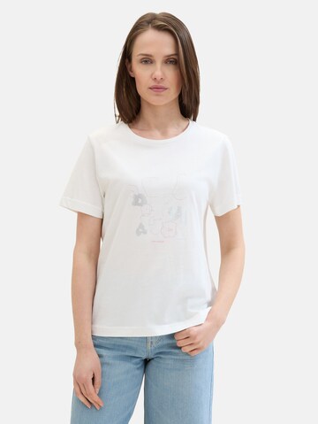 T-shirt TOM TAILOR en blanc : devant