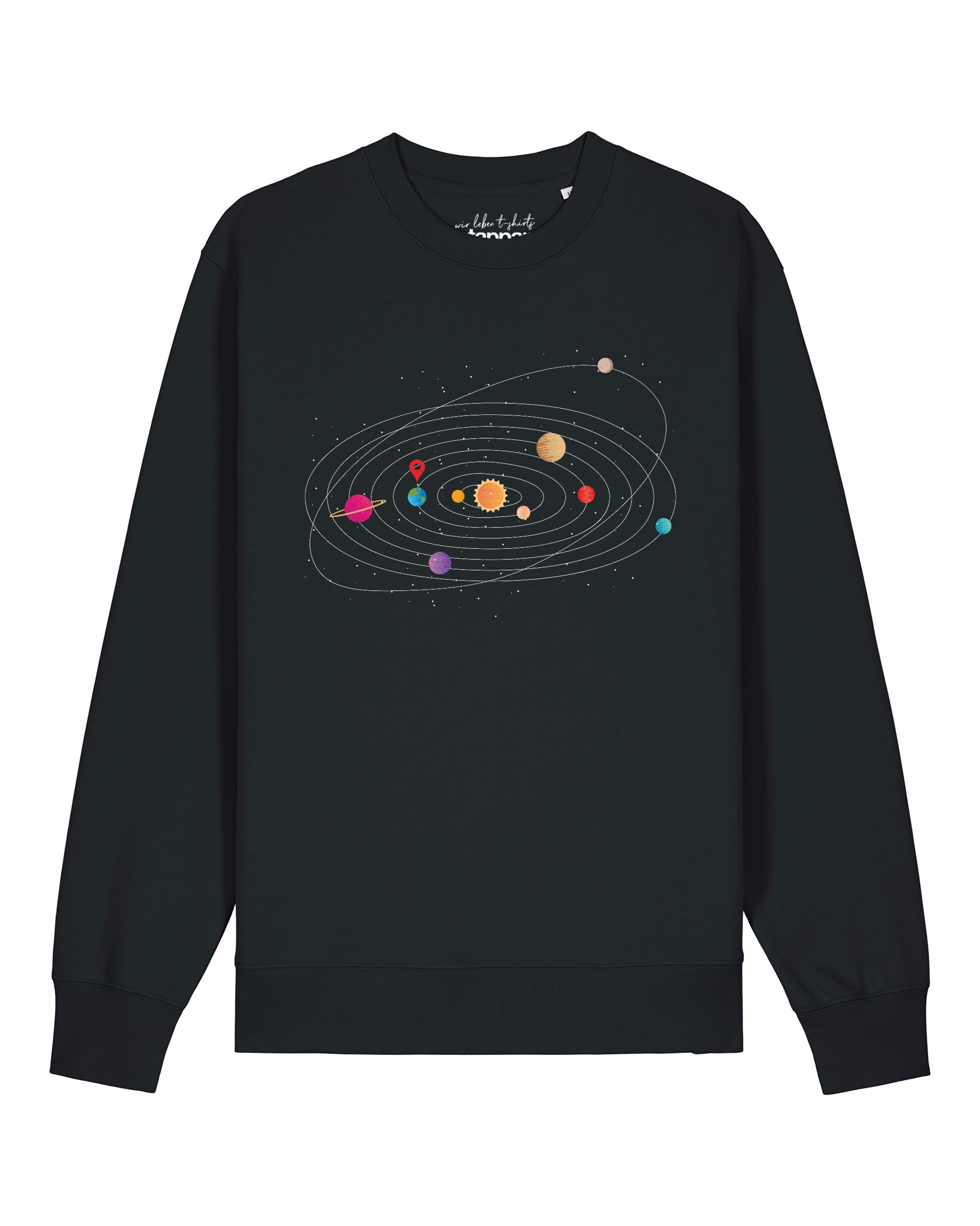 Sweat-shirt 'Sonnensystem' Watapparel en noir : devant