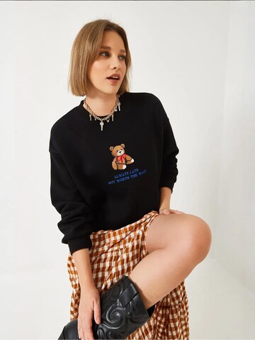 Bianco Lucci Sweatshirt in Zwart