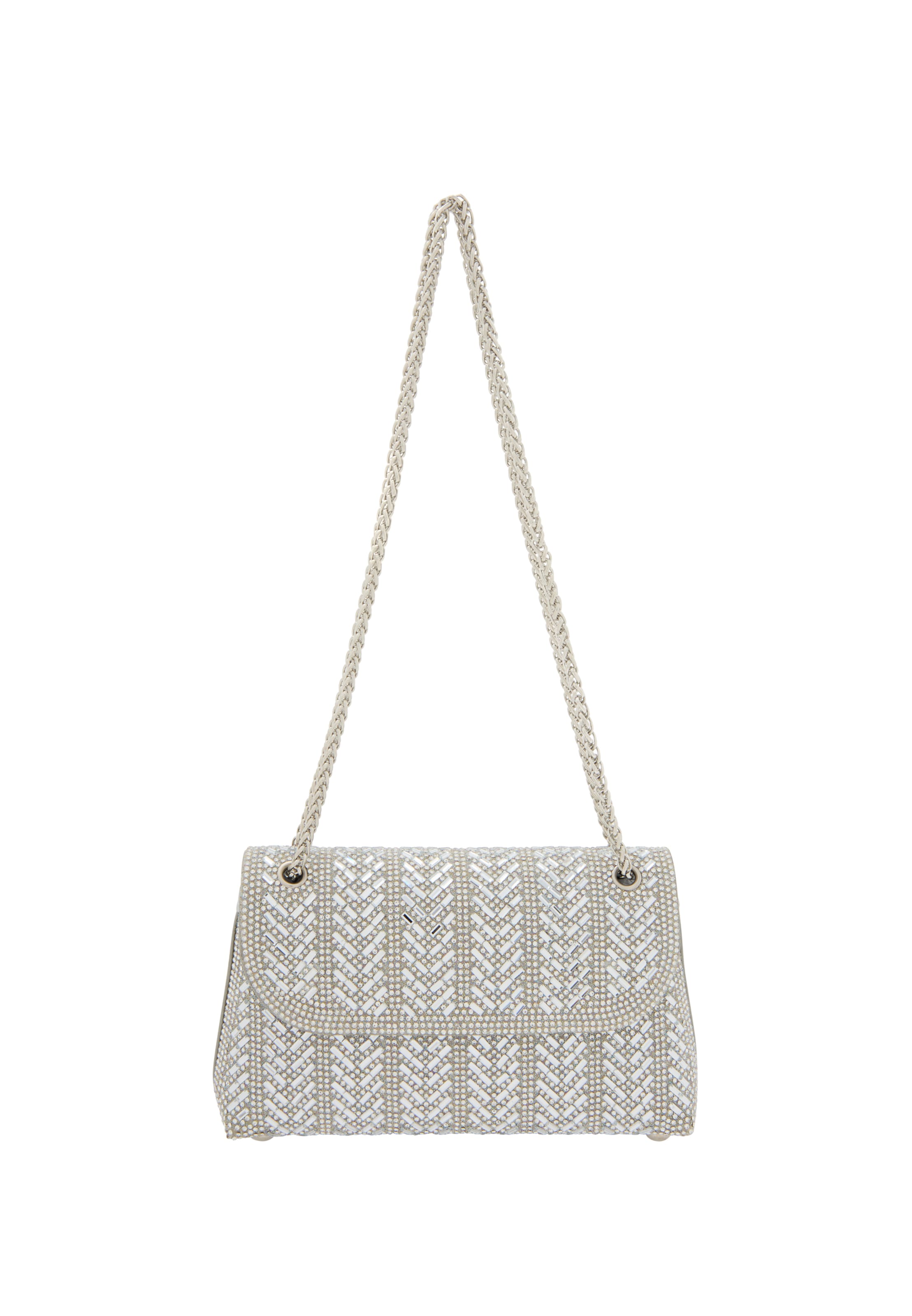 NAEMI Taška cez rameno - Strieborná: predná strana