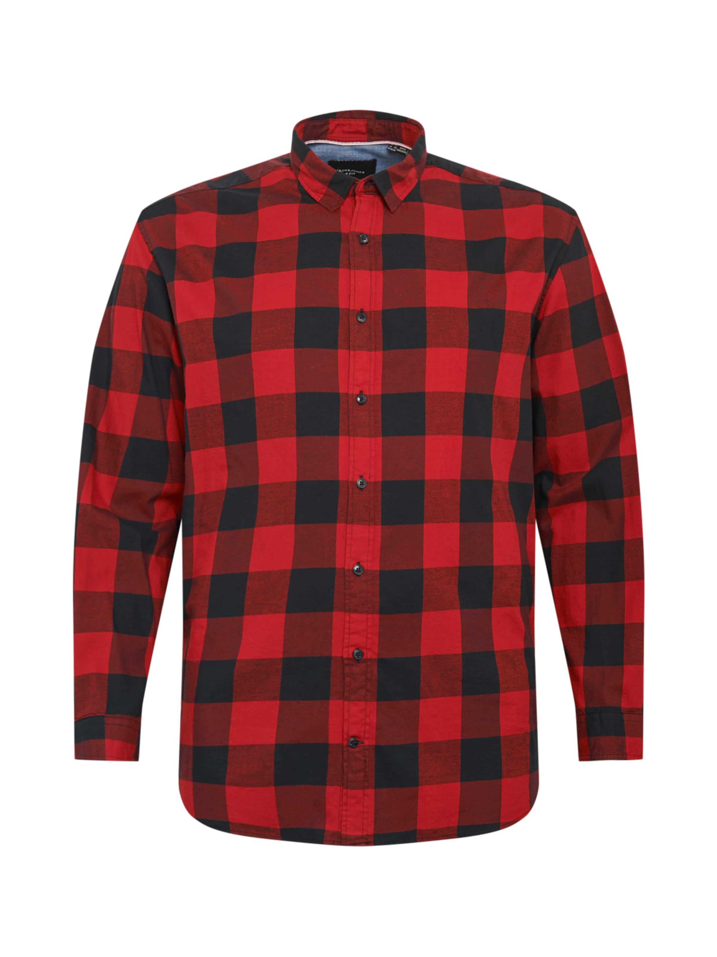 Jack & Jones Plus Comfort Fit Košeľa 'JJEGINGHAM' ' - Červená: predná strana