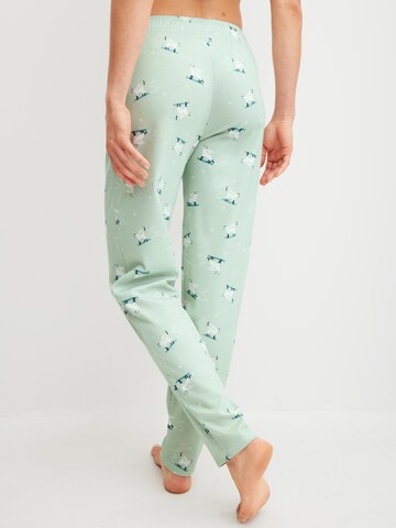 CALIDA Pyjamabroek 'Favourites Cats' in Groen