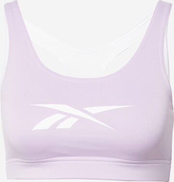 Reggiseno sportivo di Reebok in lilla: frontale