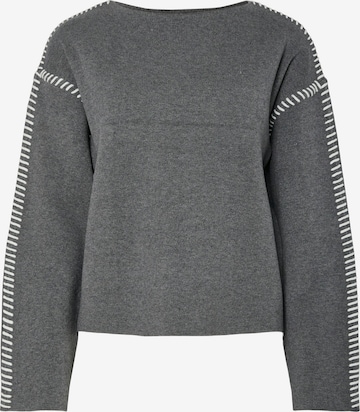 YAS Sweter 'YASSTITCHA' w kolorze szary: przód