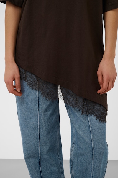 SOAKED IN LUXURY Oversized tričko 'SLJina' ve velikosti L - hnědá, Produkt