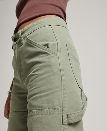 Superdry Wide leg Broek 'Carpenter' in Groen