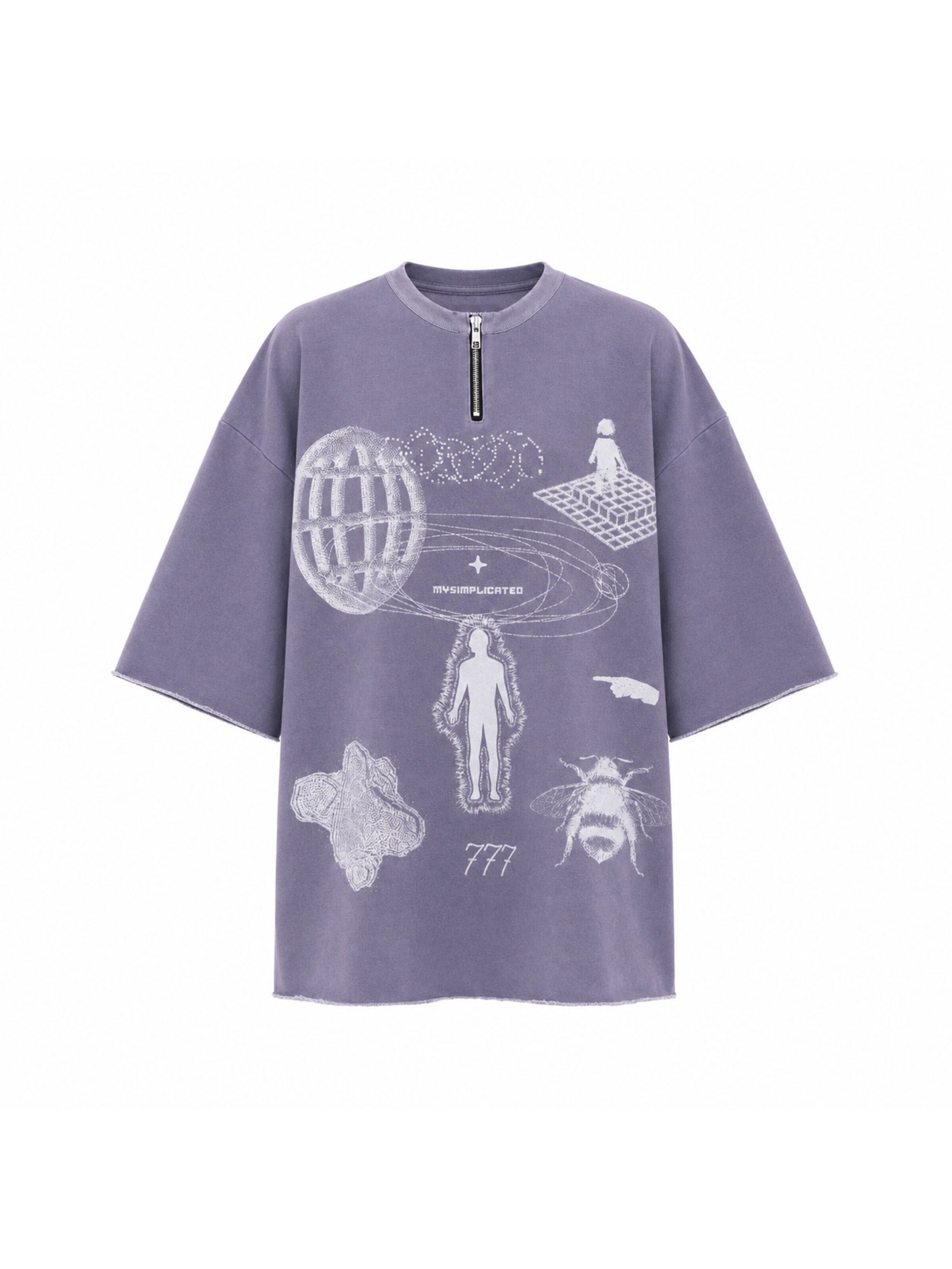 Tricou supradimensional '777 Mauve' de la mysimplicated pe mov: față
