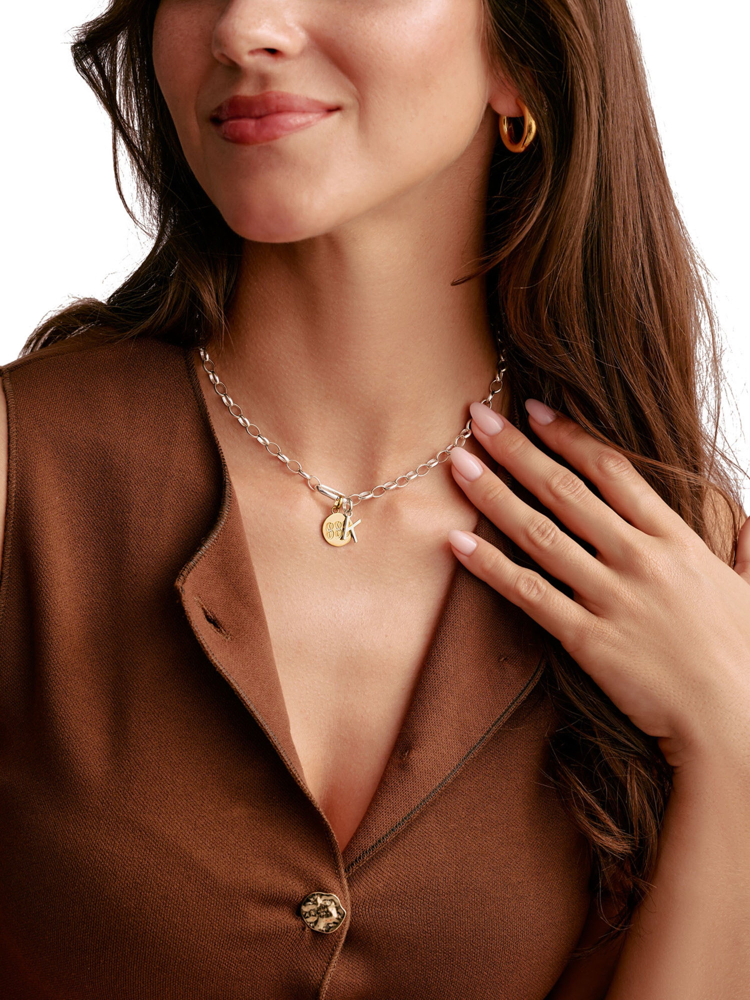 Thomas Sabo Anhänger 'Engelzahl 888 mit Steinen' in Gold: Vorderseite