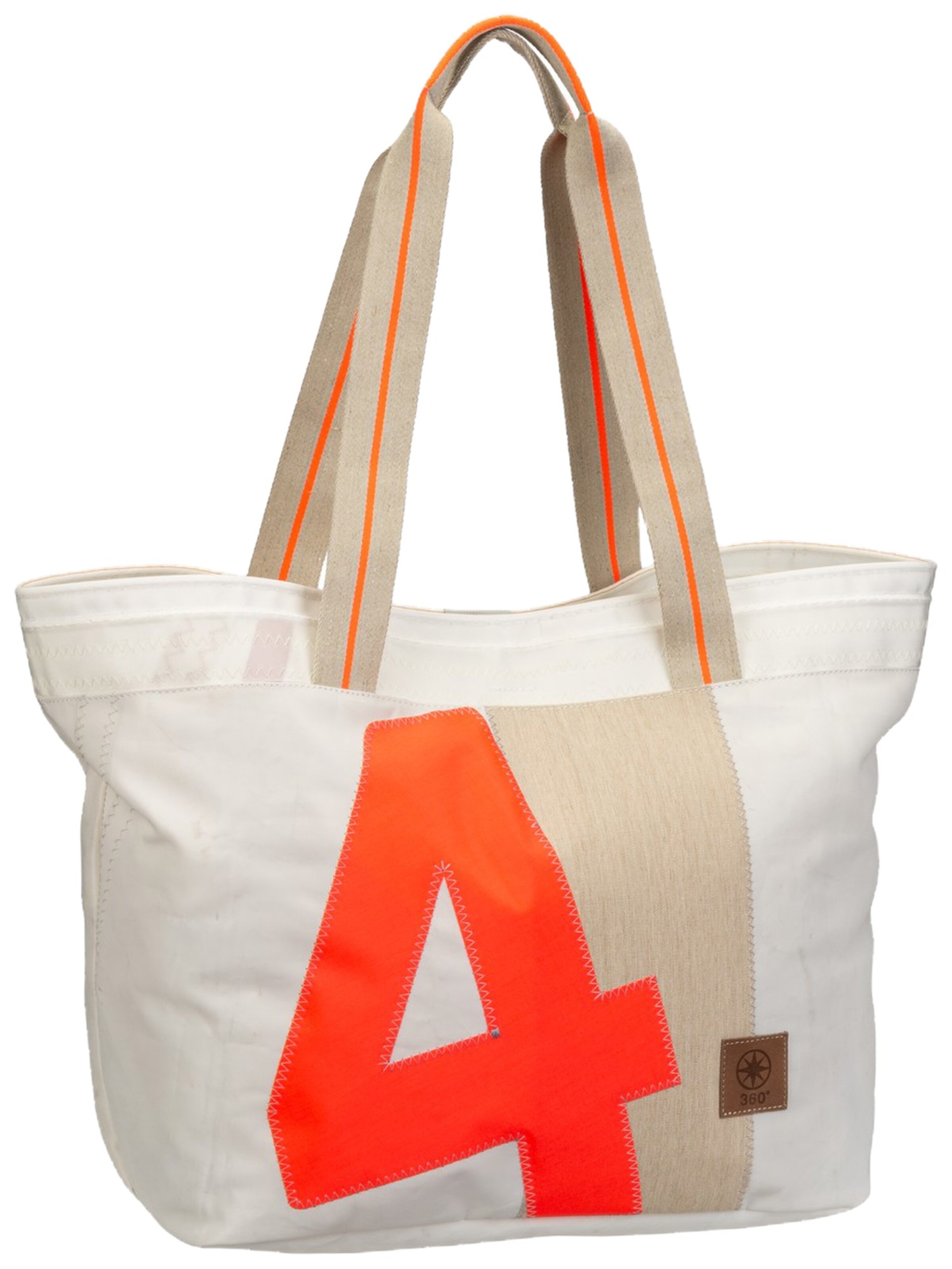 360 Grad Shopper ' Watt Stencil ' in White: front