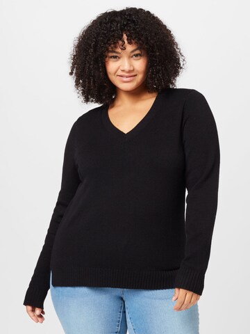 Pullover di Vila Curve in nero: frontale