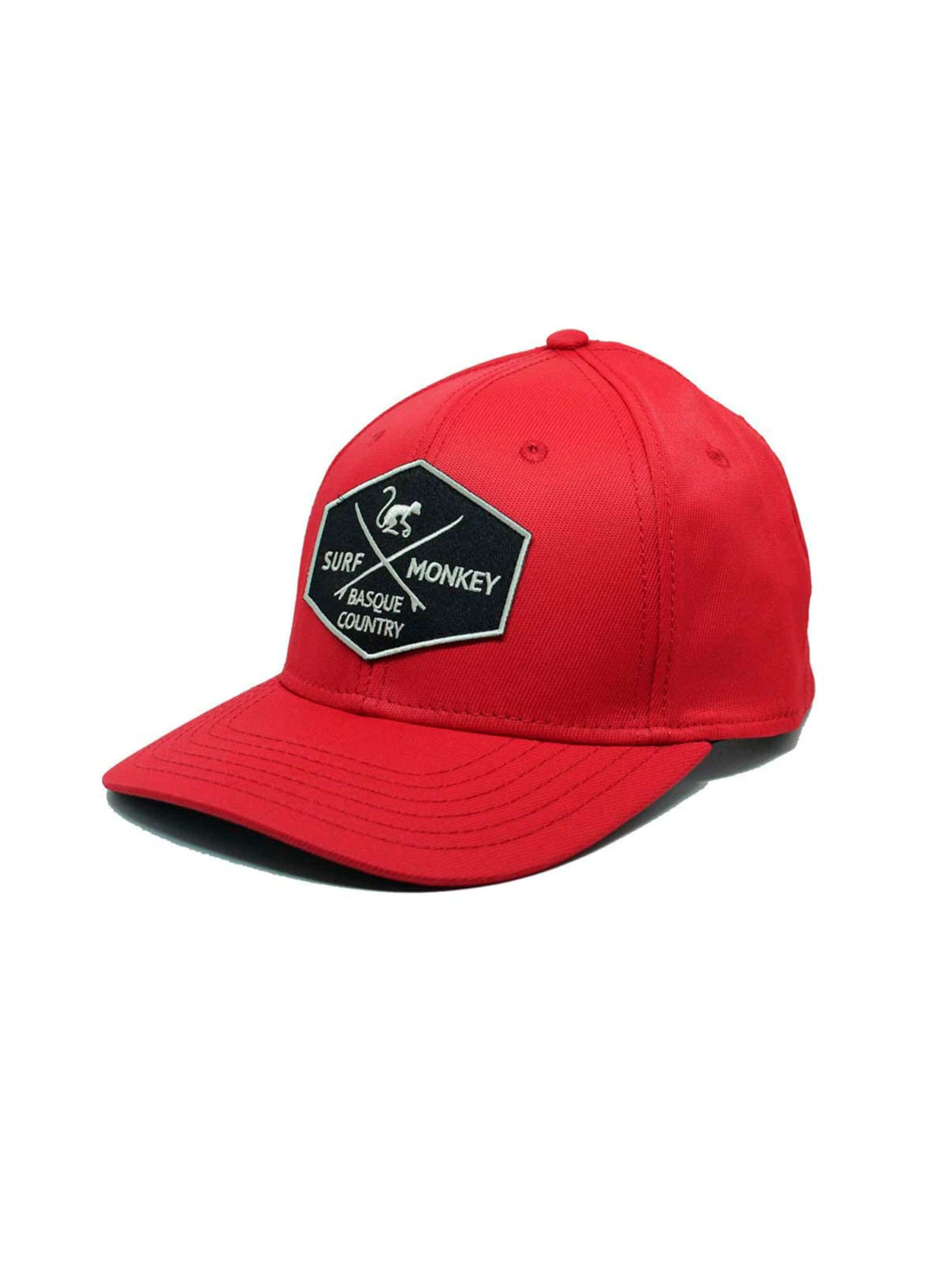 Surf Monkey - Gorra deportiva en rojo: frente