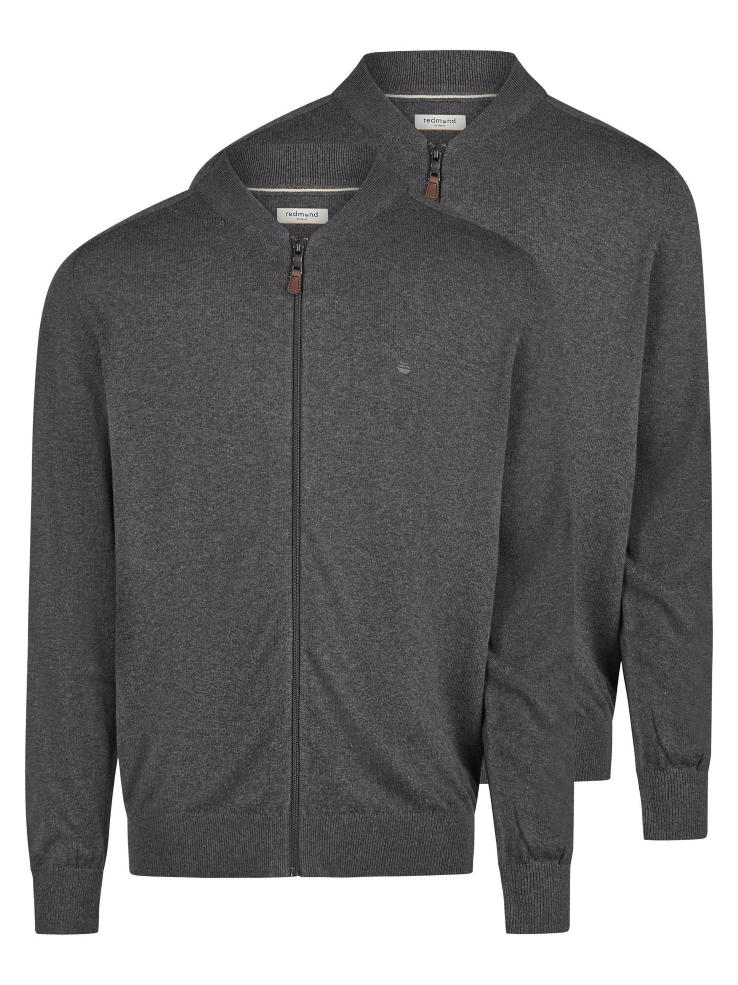 redmond Knit Cardigan 'Basic' in Grey: front