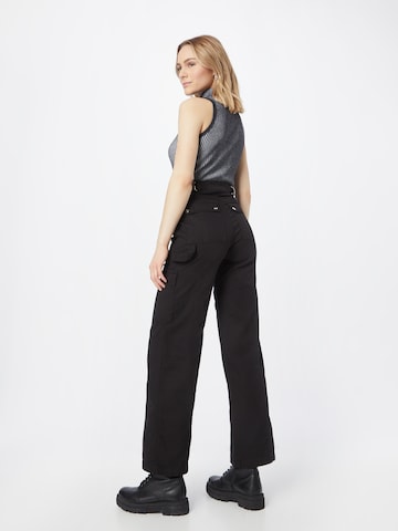 Wide Leg Pantalon cargo Warehouse en noir