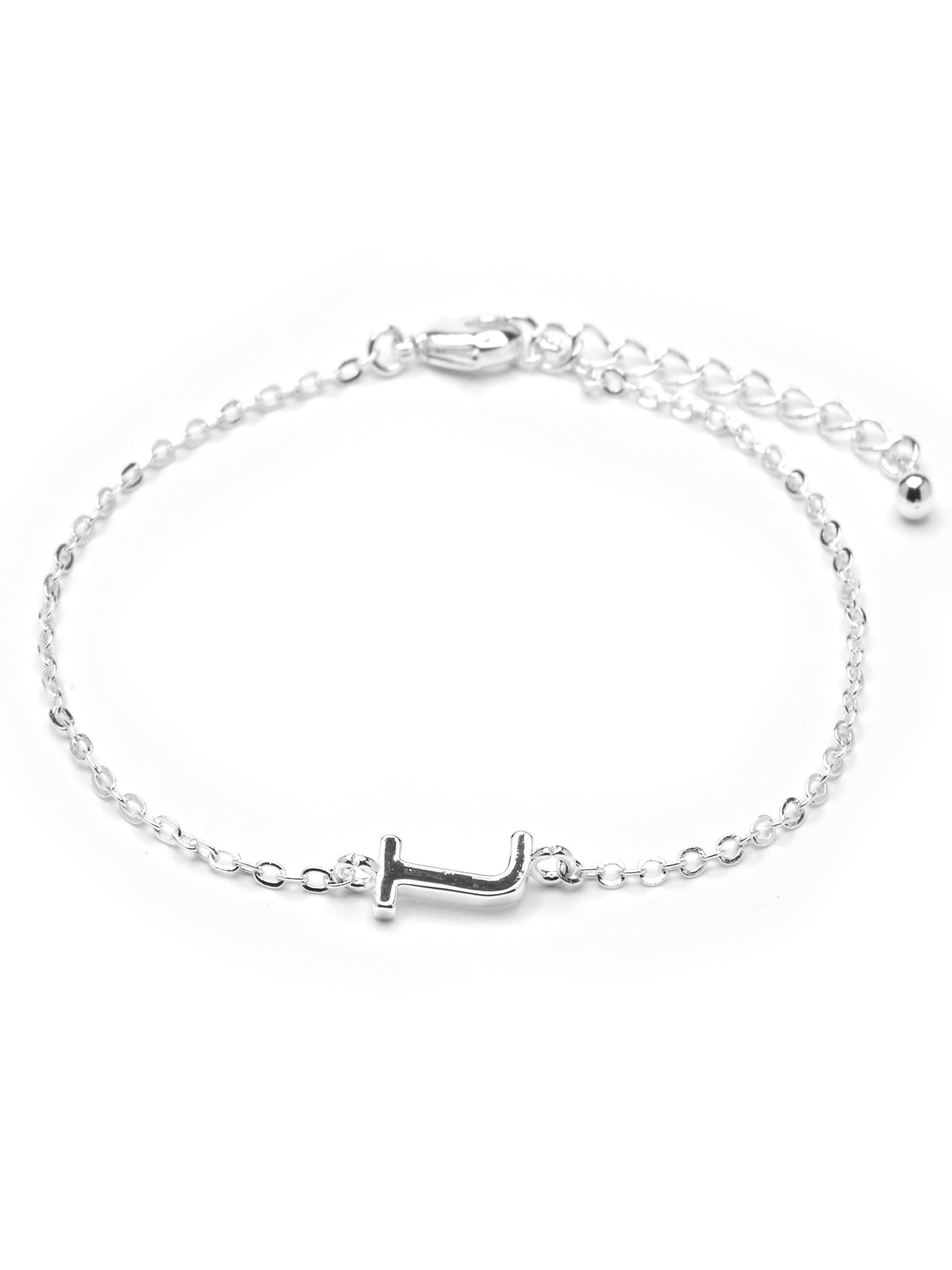 Luxenter Armbånd 'Alphabet J' i 19 cm i sølv, Produktvisning