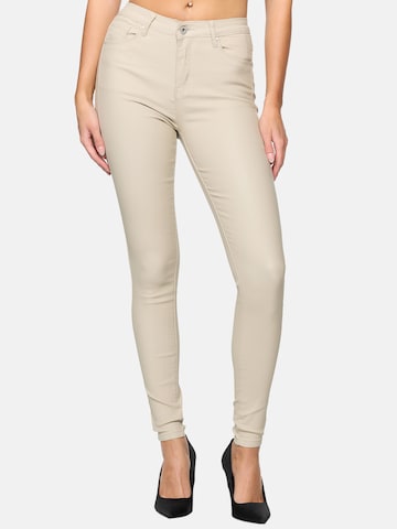 Elara Skinny Jeans i beige: forside