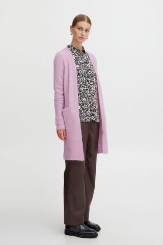 ICHI Knit Cardigan in Purple