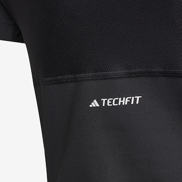 ADIDAS SPORTSWEAR - Camisa funcionais 'Techfit Aeroready Icons' em preto