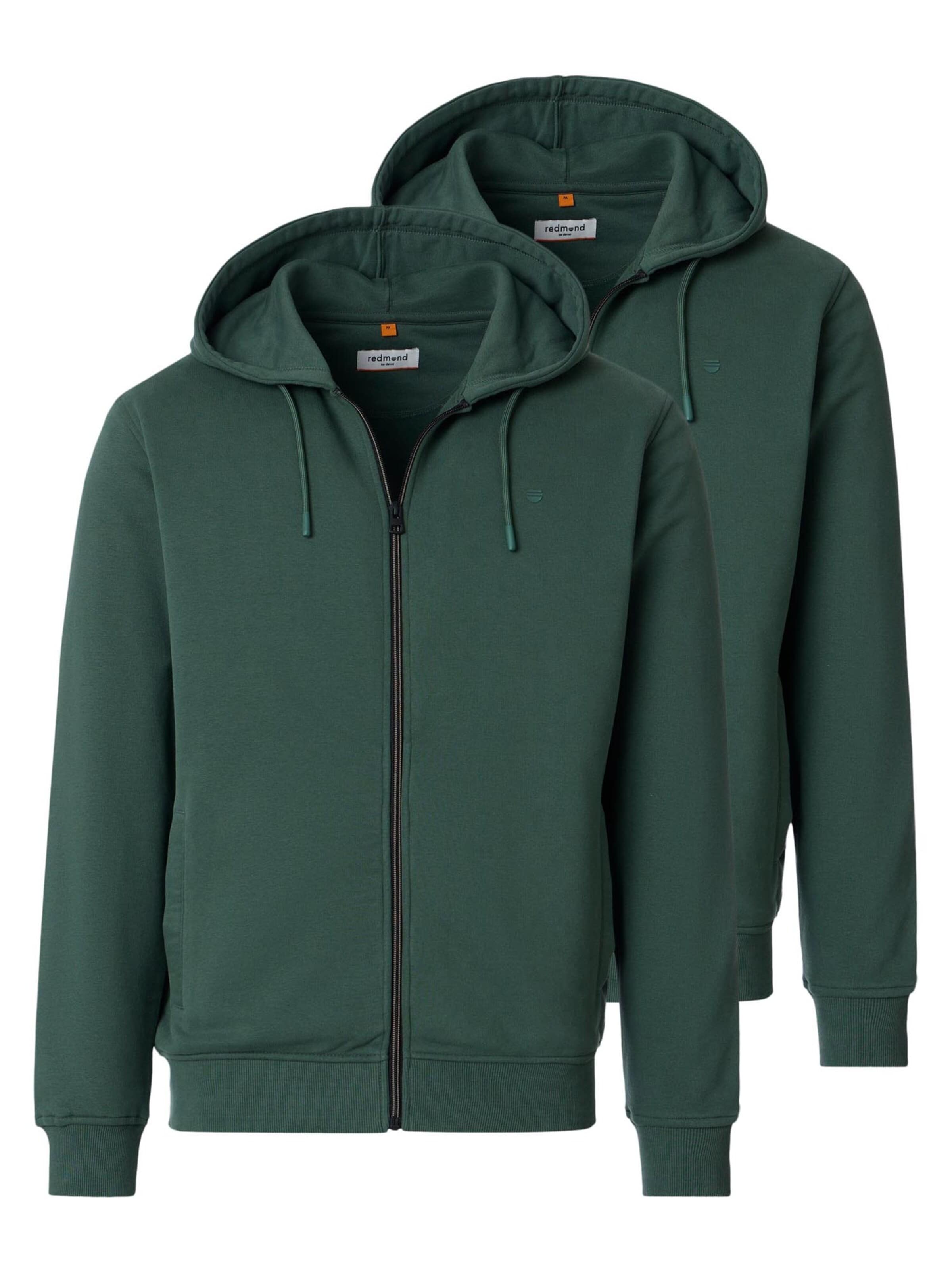 redmond Zip-Up Hoodie 'Basic' in Green: front