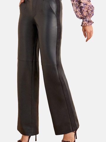 Wide Leg Pantalon love & roses en noir : devant