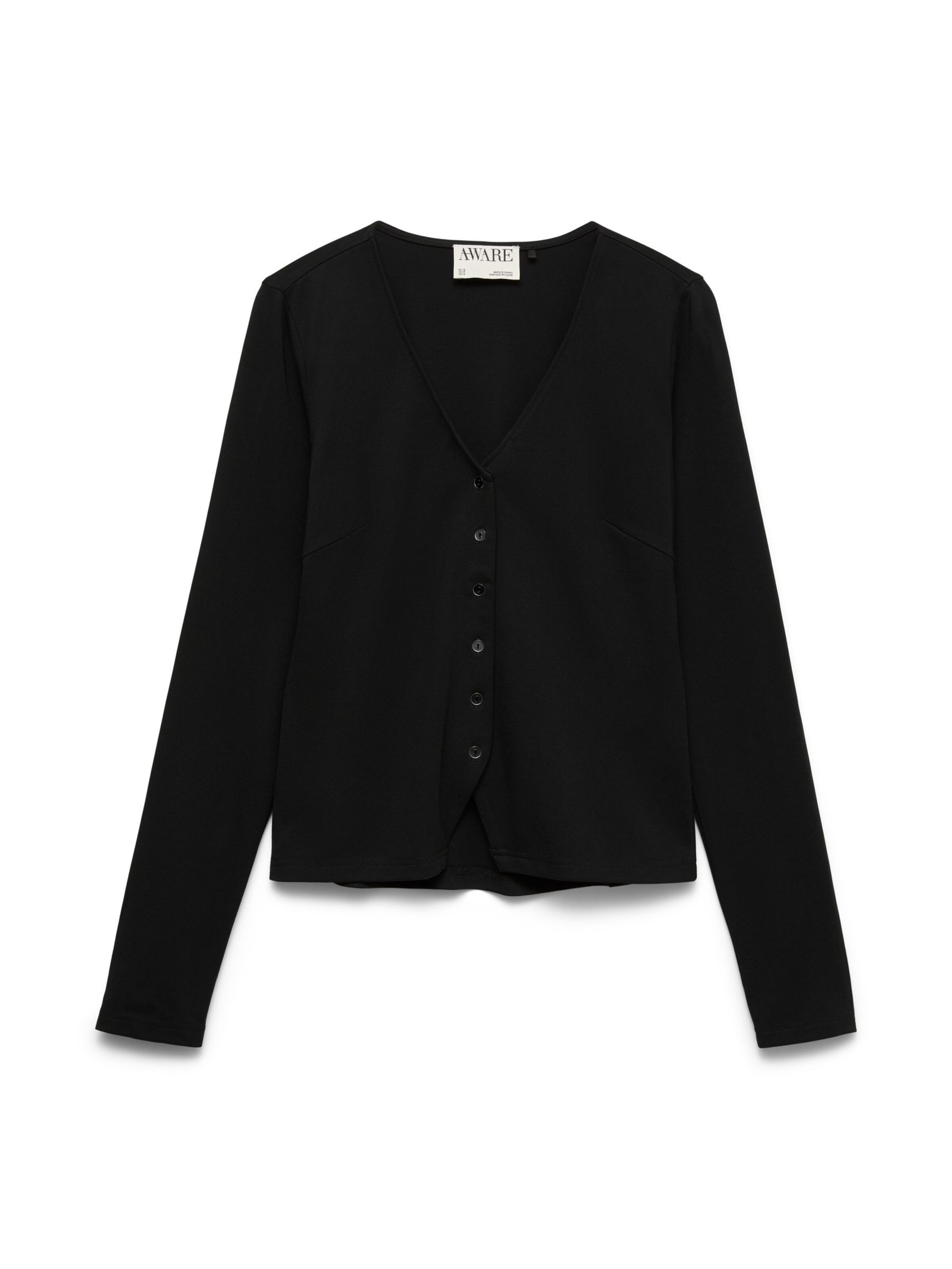 Vero Moda Curve Gebreid vest 'AWCPatricia' in Zwart: voorkant