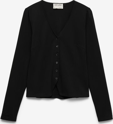 Vero Moda Curve Gebreid vest 'AWCPatricia' in Zwart: voorkant