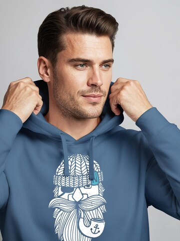 Neverless Sweatshirt 'Sailor Captain mit Pfeife' in Blue