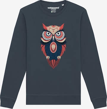 Watapparel Sweatshirt ' Colorful Owl ' in Grijs: voorkant