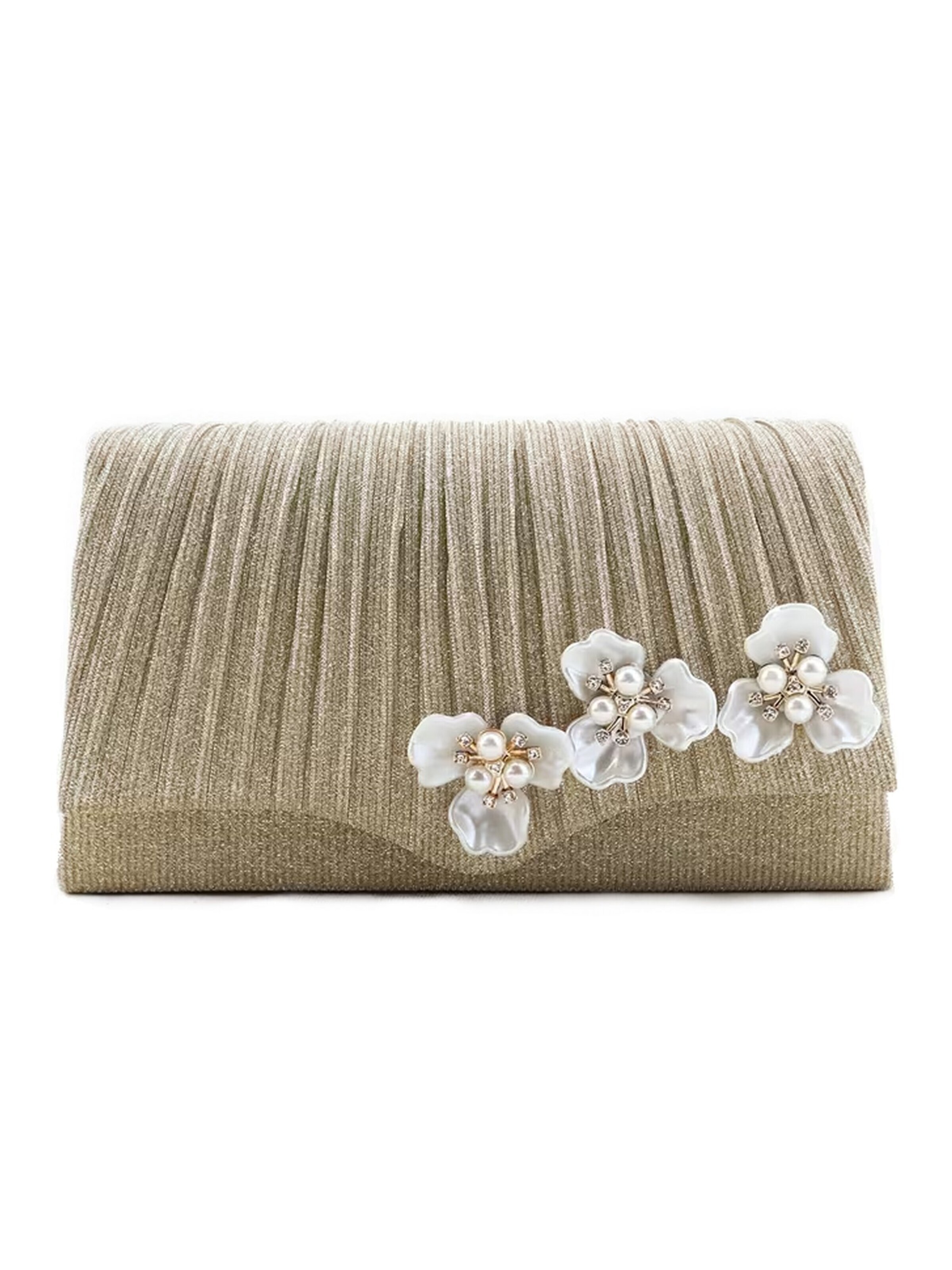 Tomshop24-7 Clutch 'Camellia III' in Gold: front